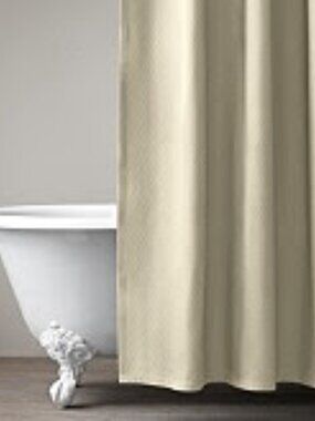 Restoration Hardware WHITE Diamond Matelasse Shower Curtain